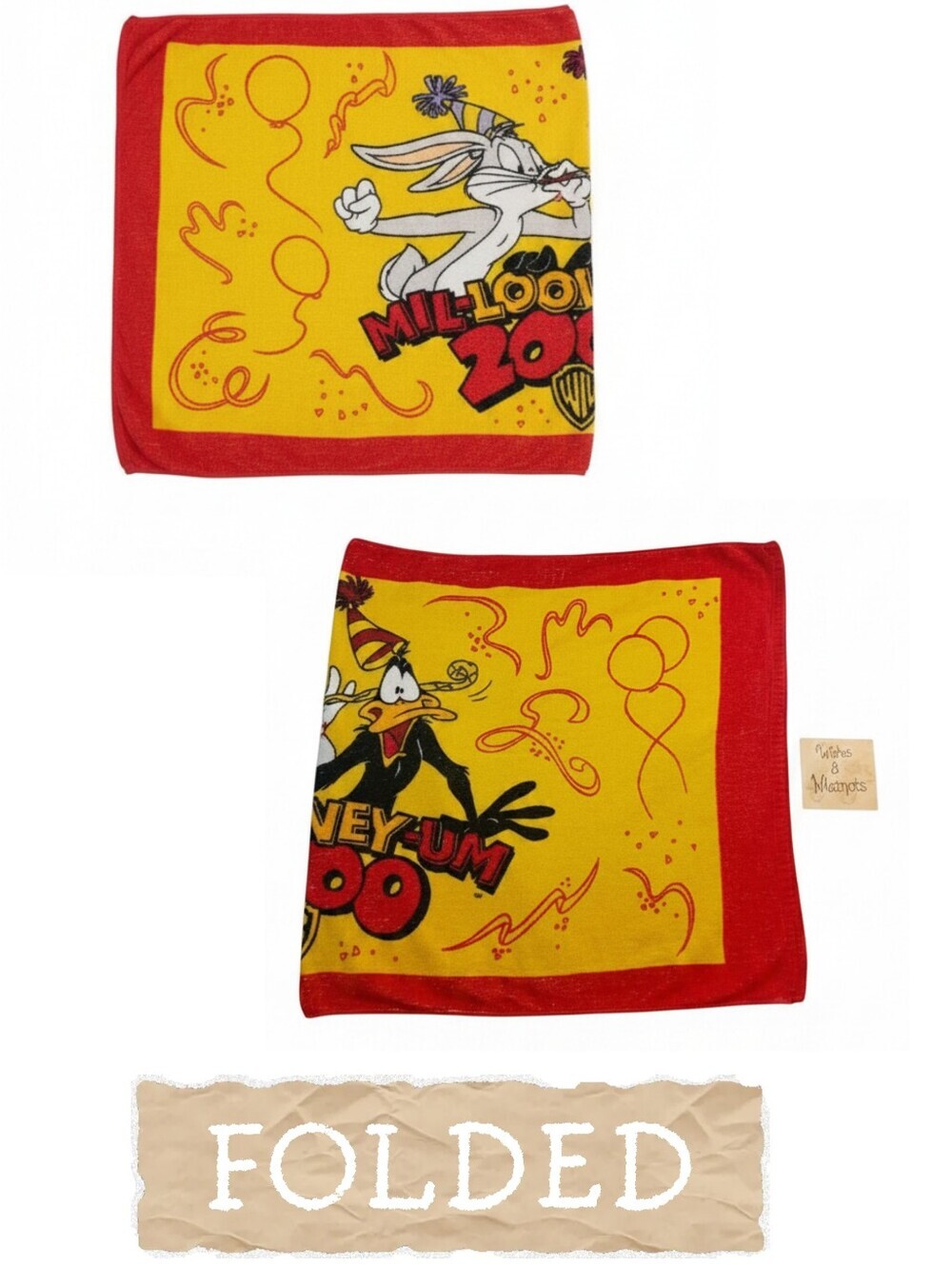 Vintage Warner Bros 1999 Mil-Looney-Um 2000 Beach Towel Bugs Bunny Daffy Duck